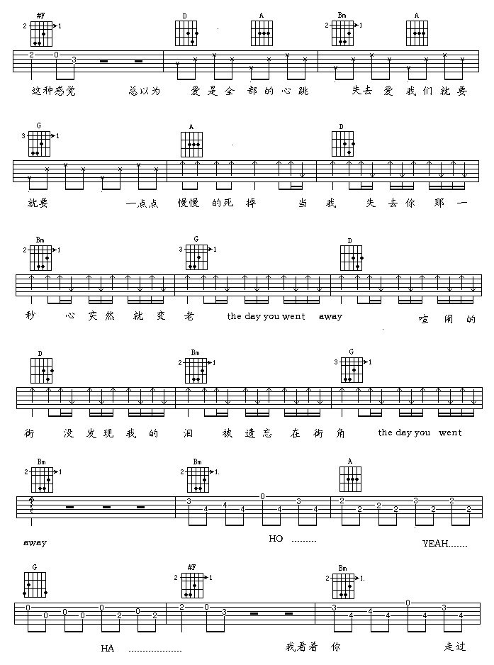 第一次爱的人吉他谱-2