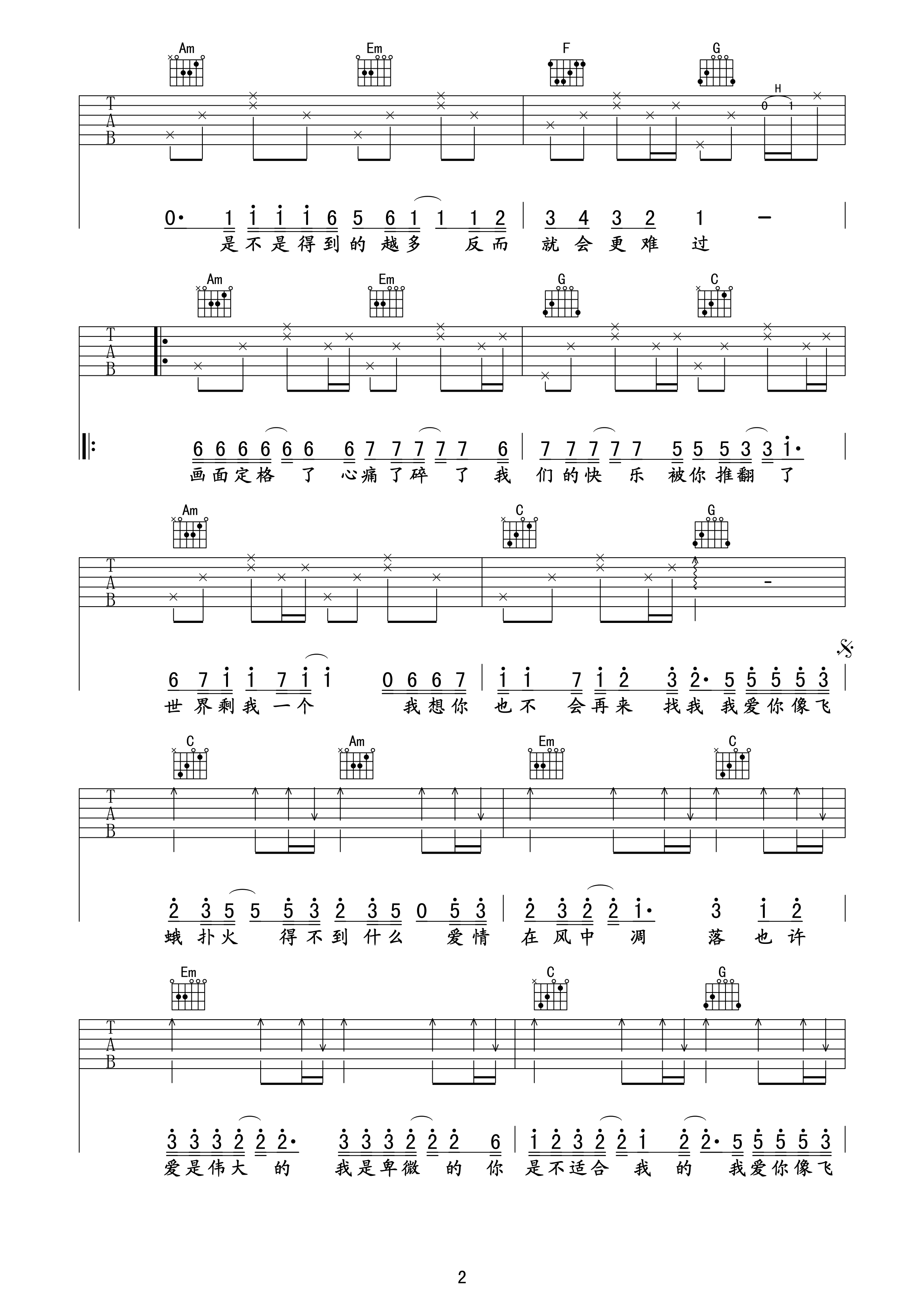 飞蛾吉他谱-2