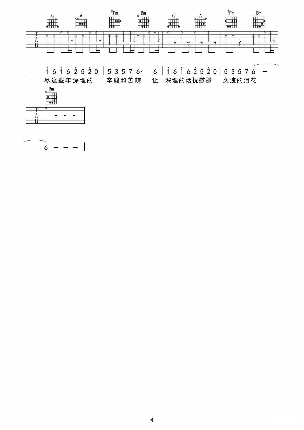 兄弟抱一下吉他谱-4