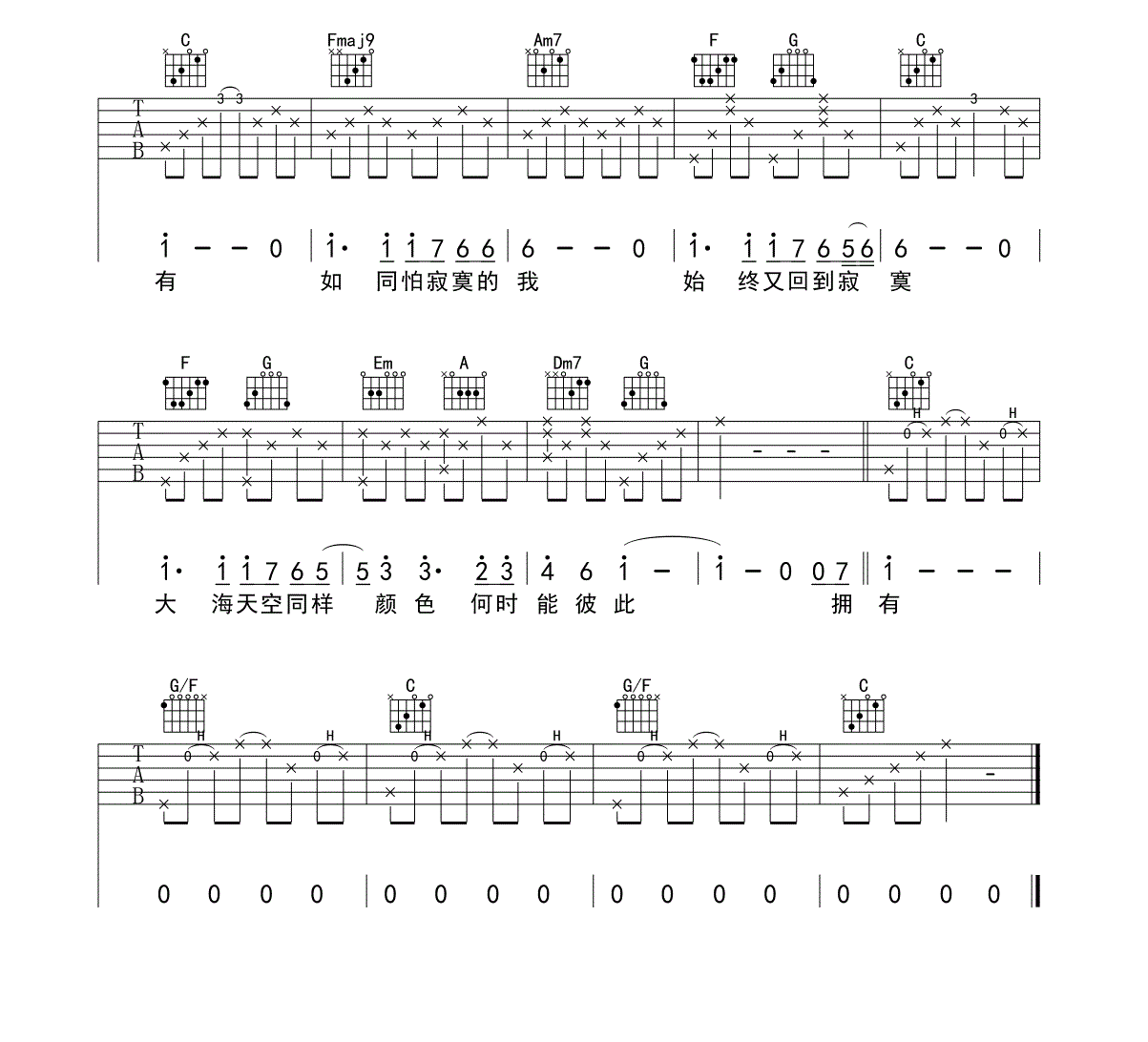 拥有吉他谱-3