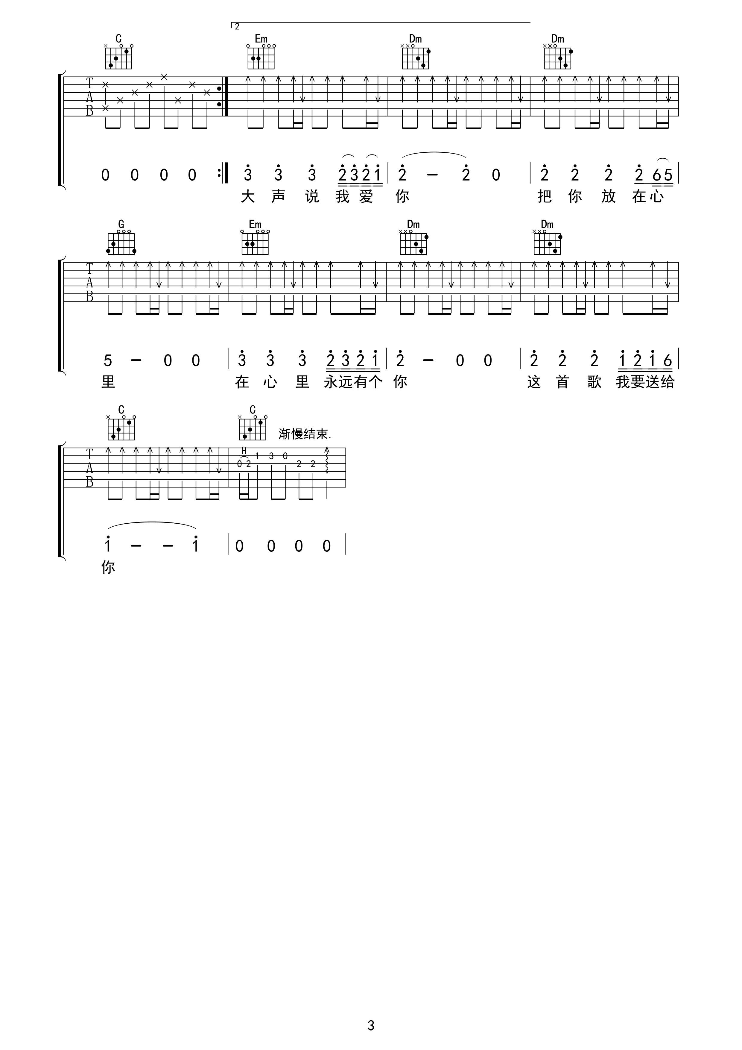 红尘情歌吉他谱-3