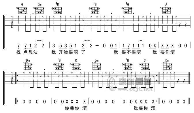 我开始摇滚了吉他谱-3