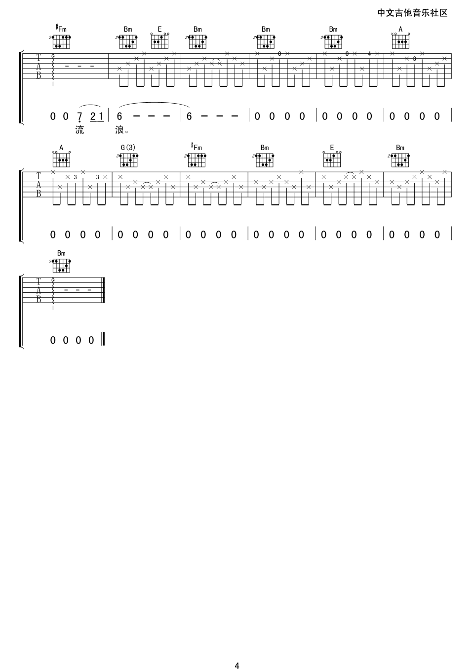 橄榄树吉他谱-4