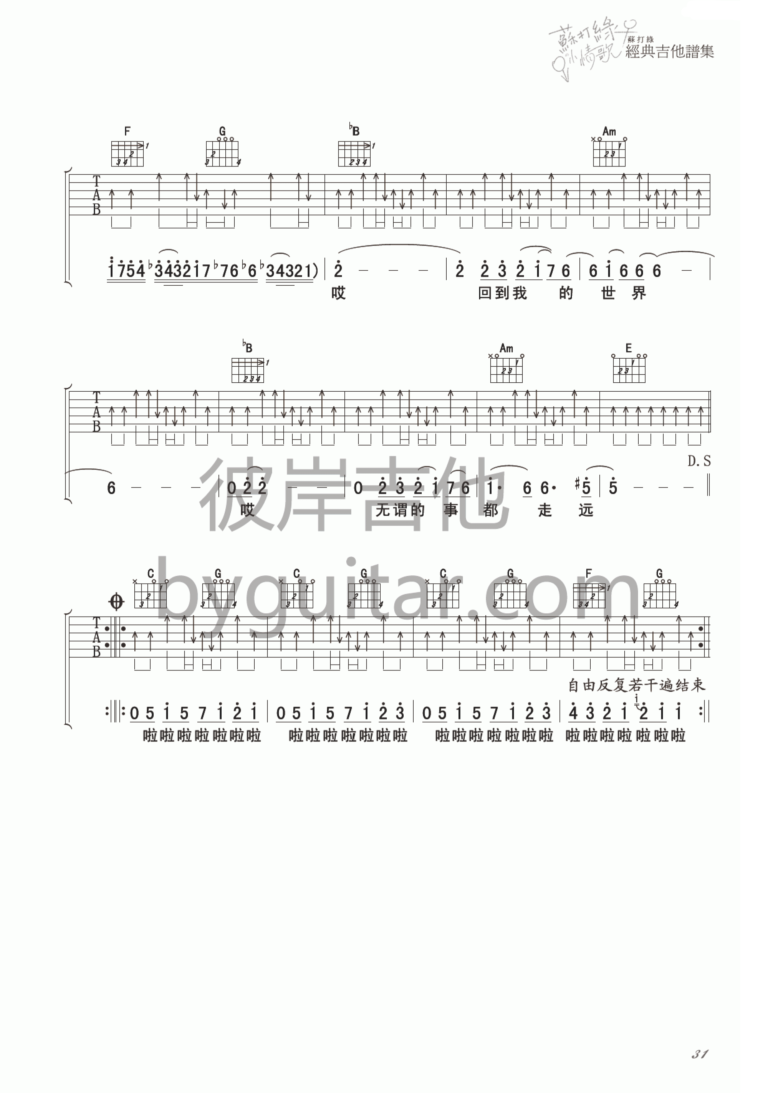 小宇宙吉他谱-4
