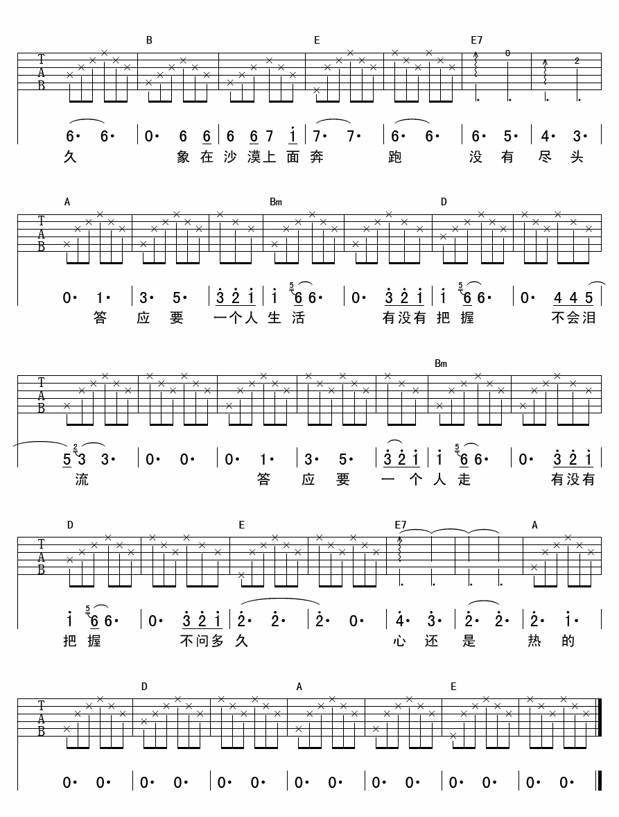 答应要吉他谱-2