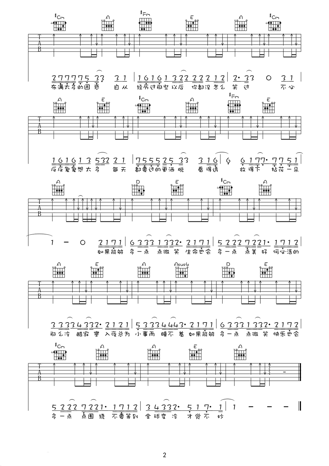 全球变冷吉他谱-2