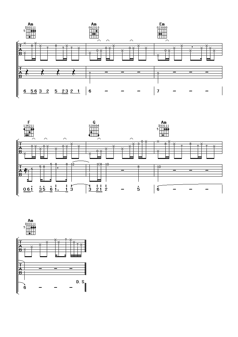 九百九十九朵玫瑰吉他谱-3