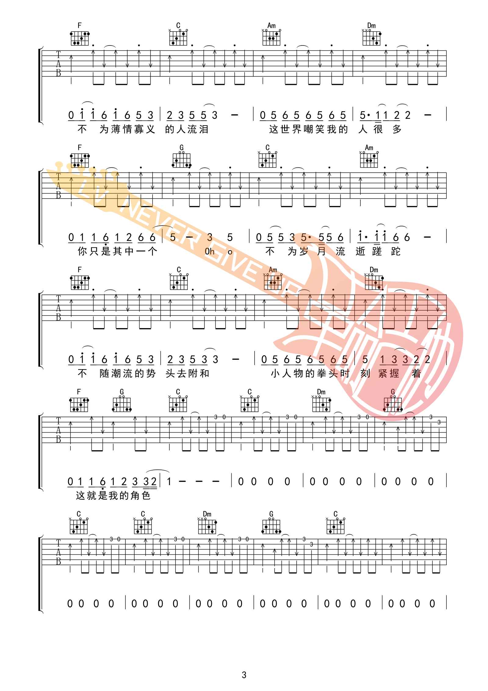 小人物吉他谱-3