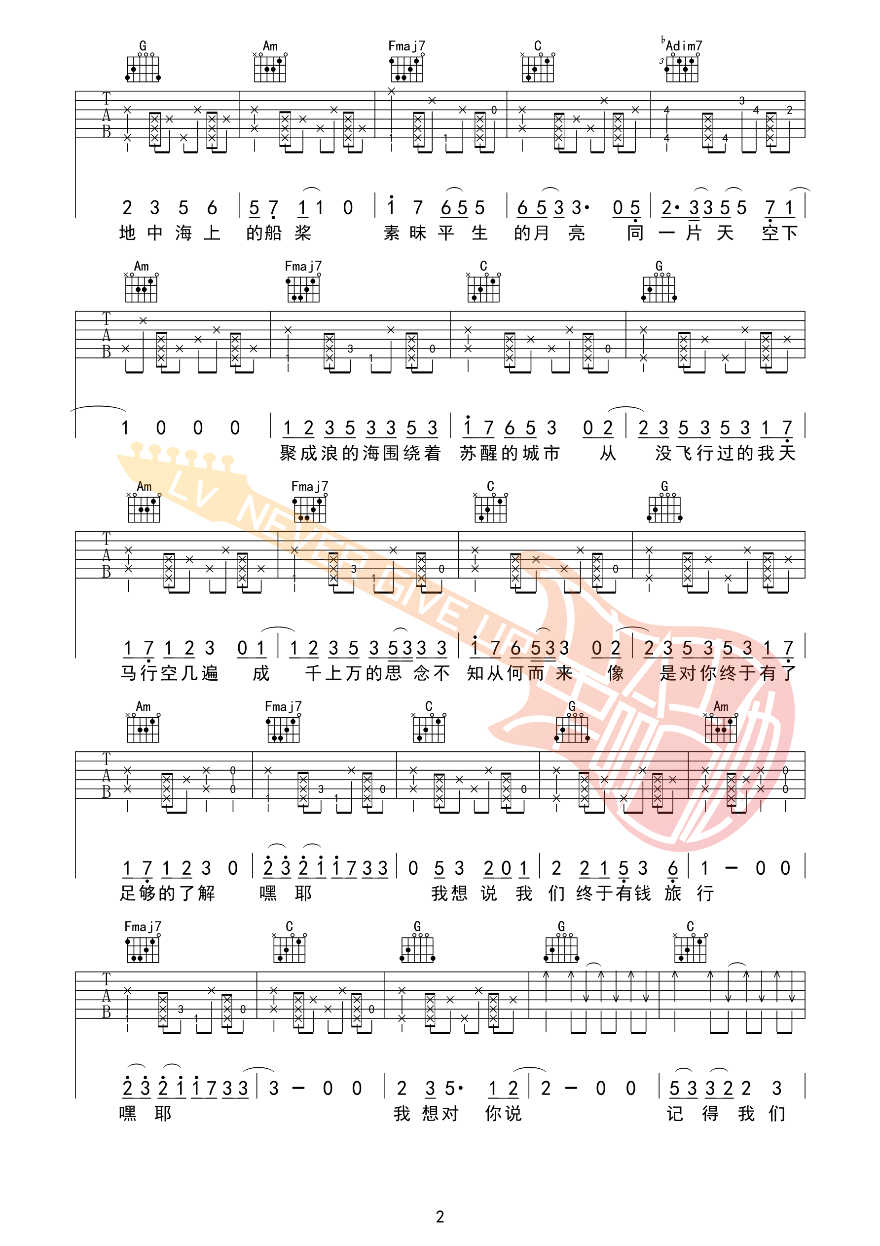 从没去过巴塞隆纳吉他谱-2