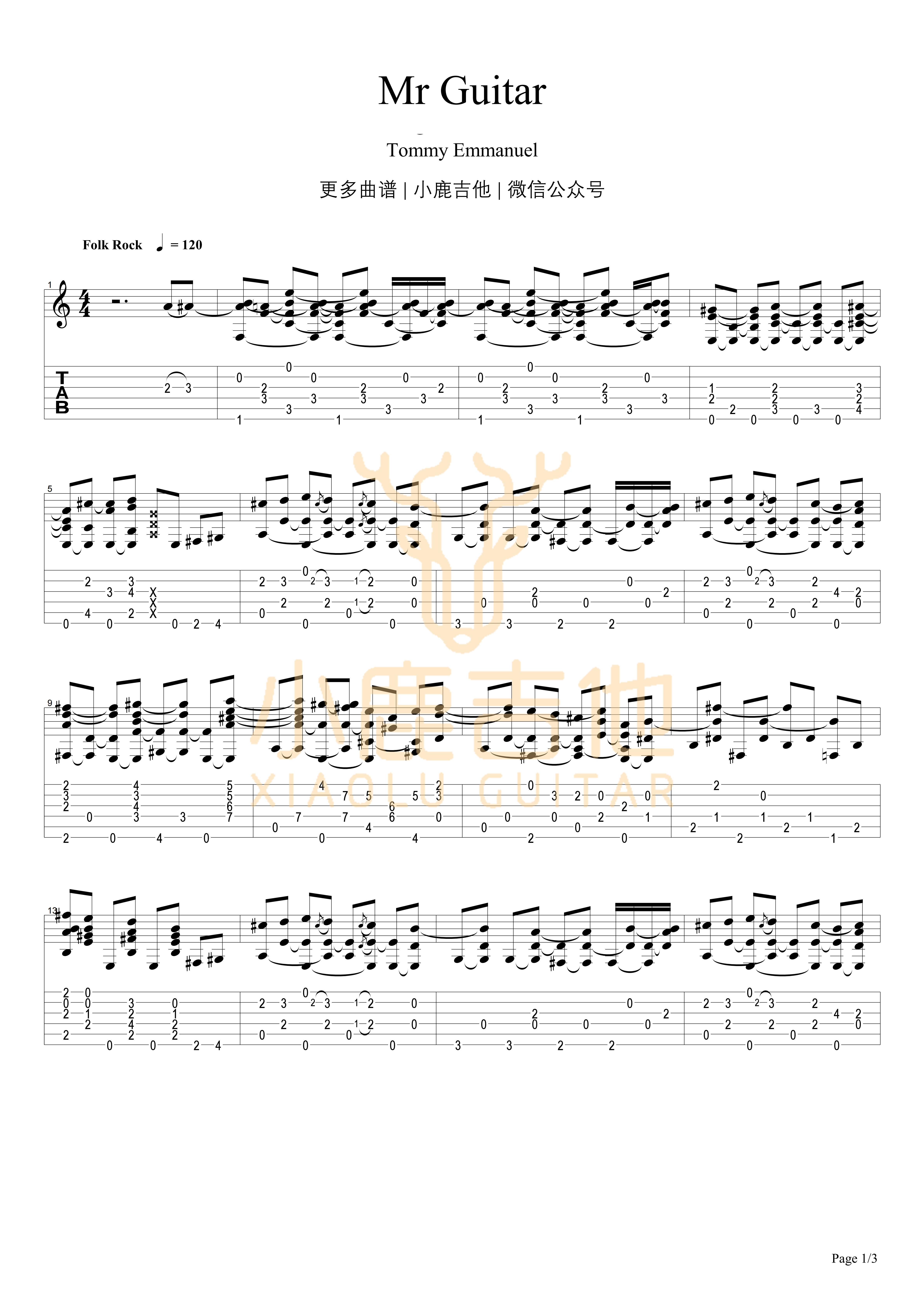 Mr Guitar吉他谱-1