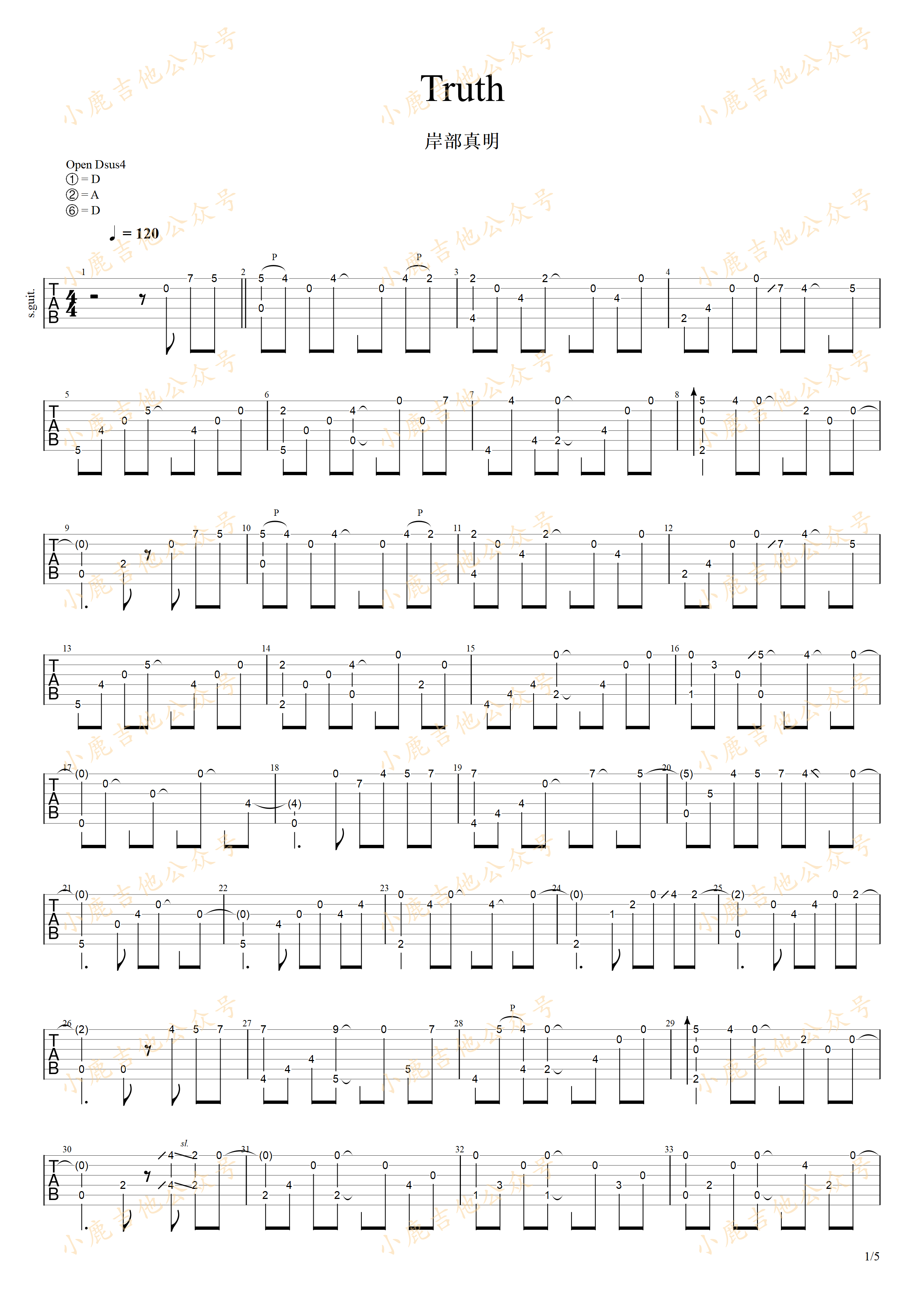 Truth吉他谱-1