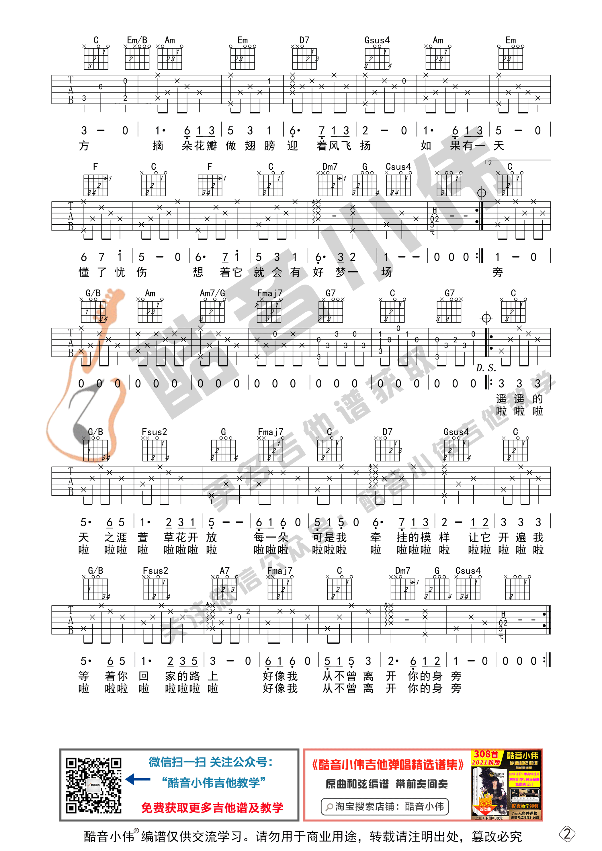 萱草花吉他谱-2