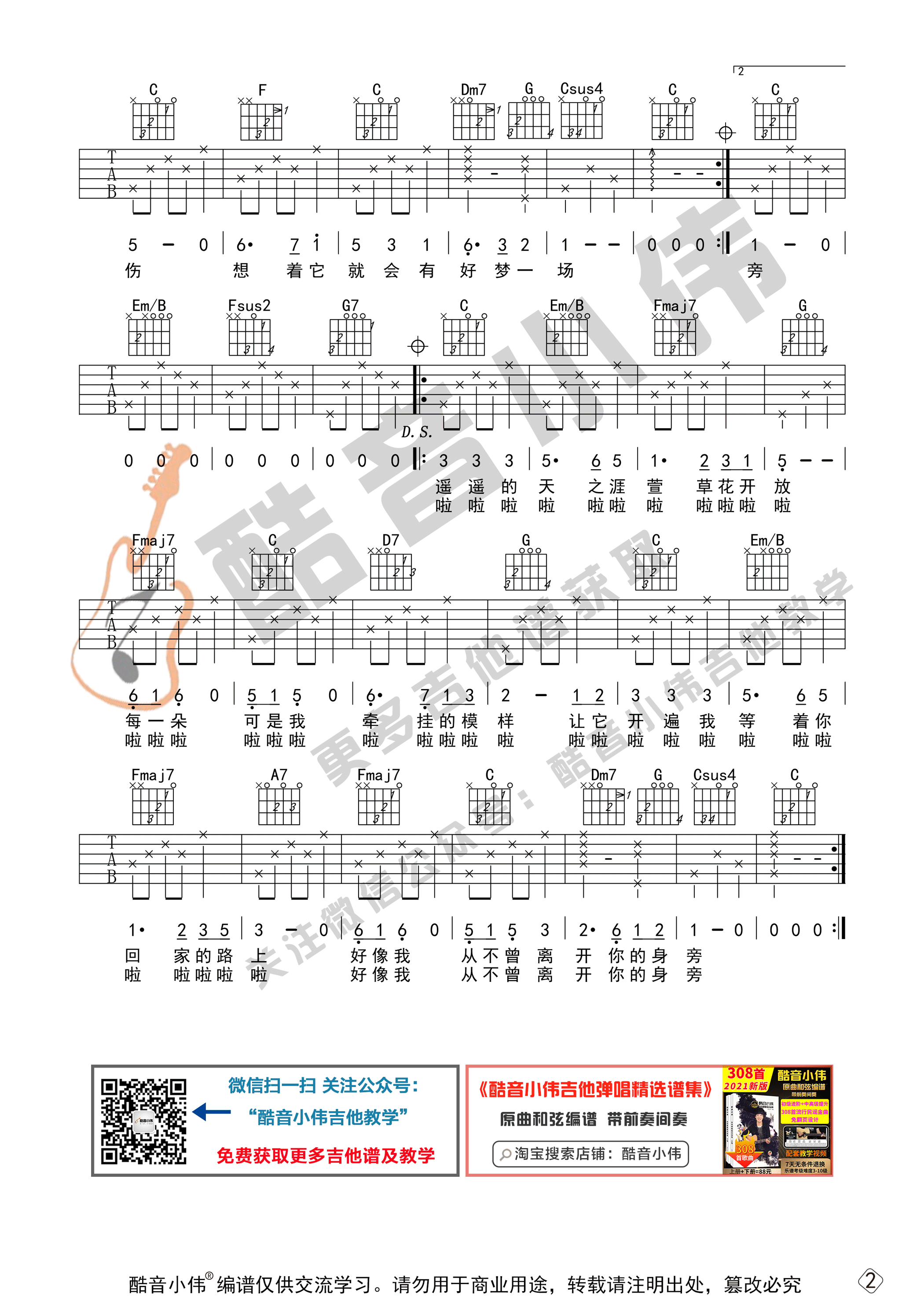 萱草花吉他谱-2