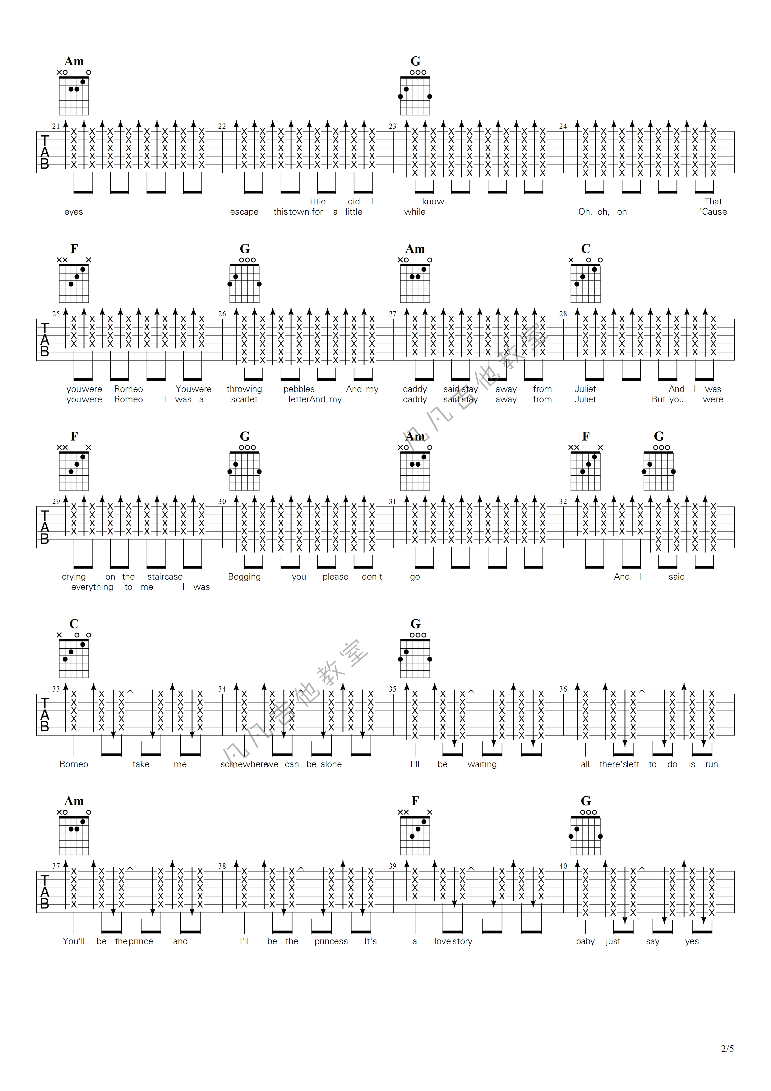 love story吉他谱-2